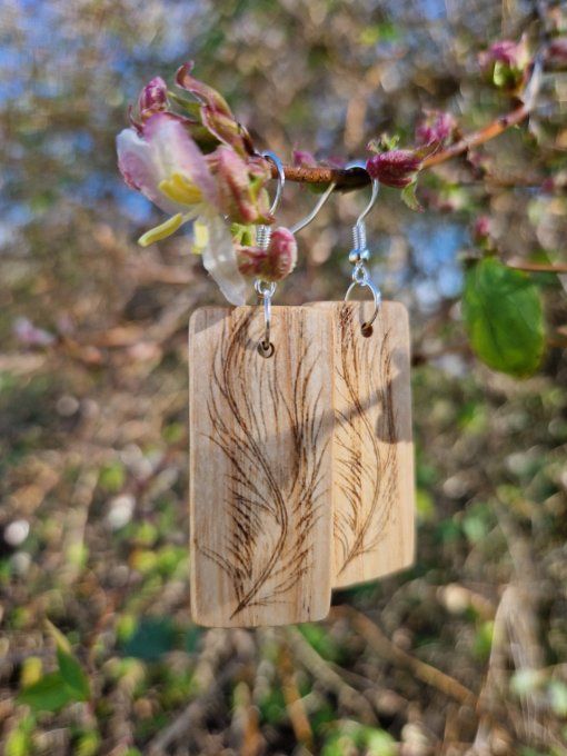 Plume d'aigrette boucles d'oreilles 