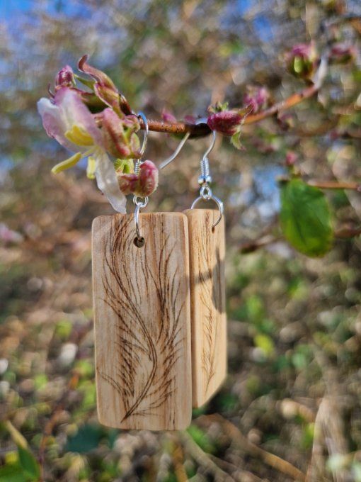 Plume d'aigrette boucles d'oreilles 